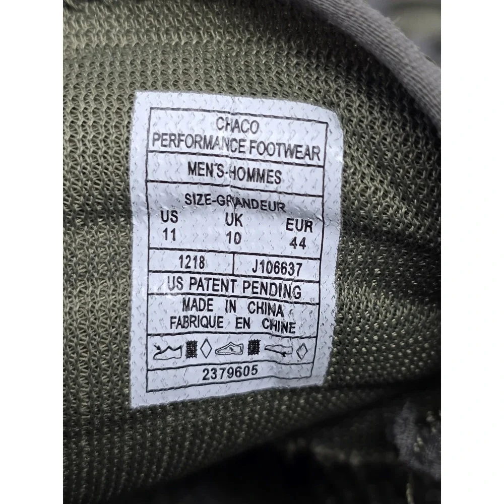 Mens Chacos Torrent Pro Water Shoes Synch Size US 11 Green Gray Casual Pre-owned